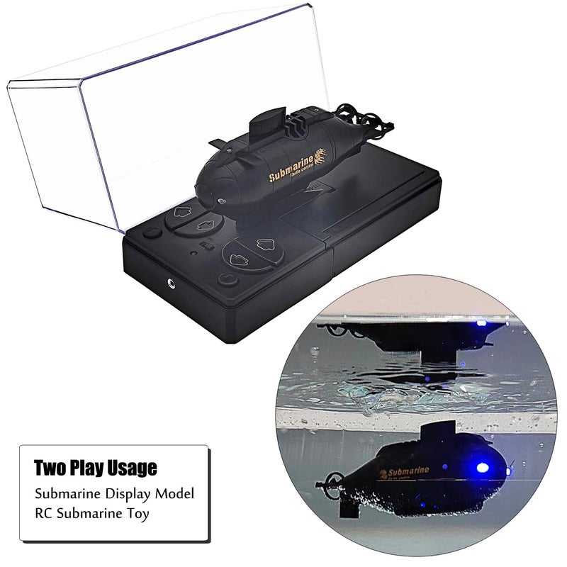 Tipmant Mini Remote Control Nuclear Submarine Toy RC Boat Electric Water Kids Birthday Gifts (Black) - Image 2